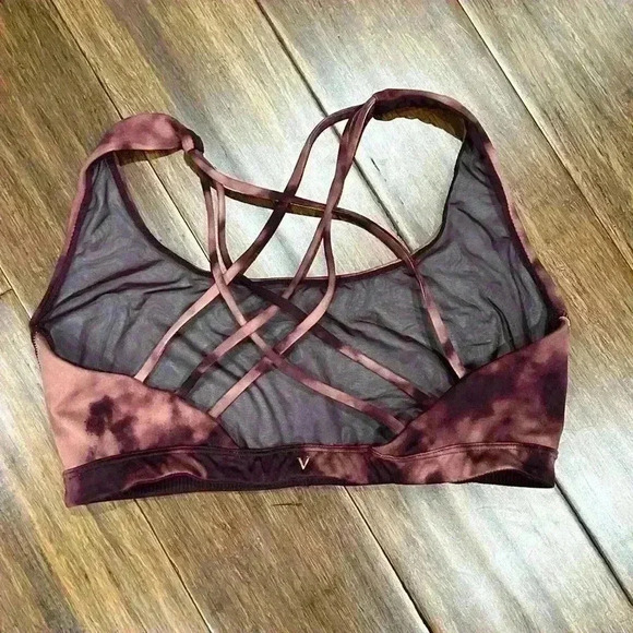 Victoria Secret Maroon Tie-dye Sports Bra Size Large - Picture 3 of 4